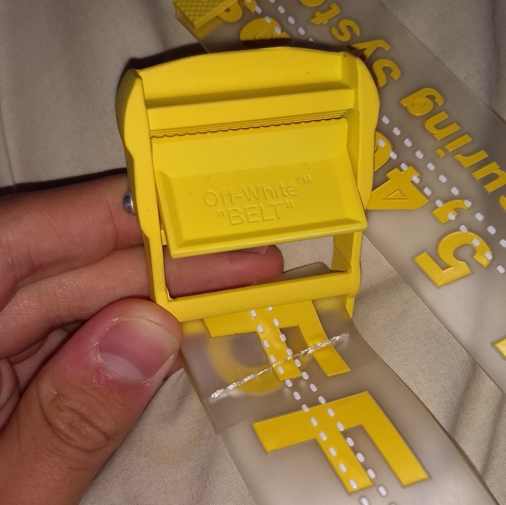 Off White Yellow Translucent Industrial Belt 36"-3
